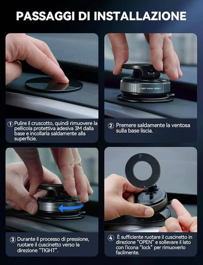 Supporto magnetico per telefono rotazione a tre assi.